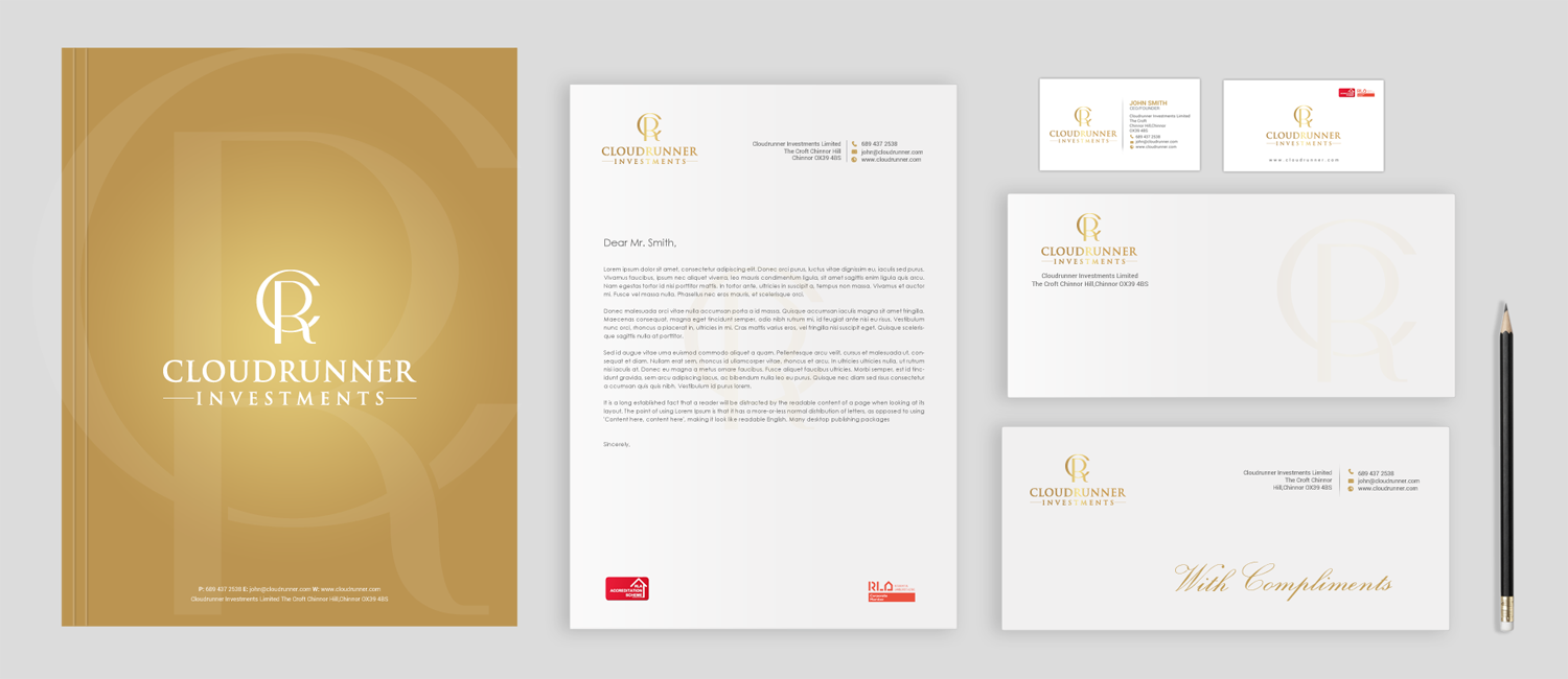 Stationery Design by chandrayaan.creative for Cloudrunner Investments Limited | Design #21412147