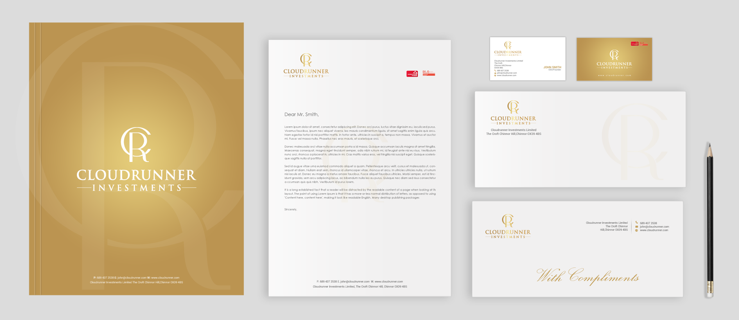 Stationery Design by chandrayaan.creative for Cloudrunner Investments Limited | Design #21412149