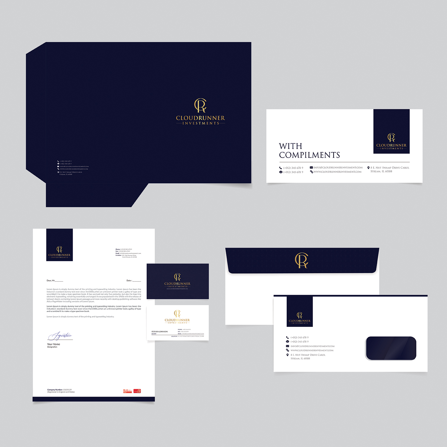 Stationery Design by bdesigner9 for Cloudrunner Investments Limited | Design #21408563