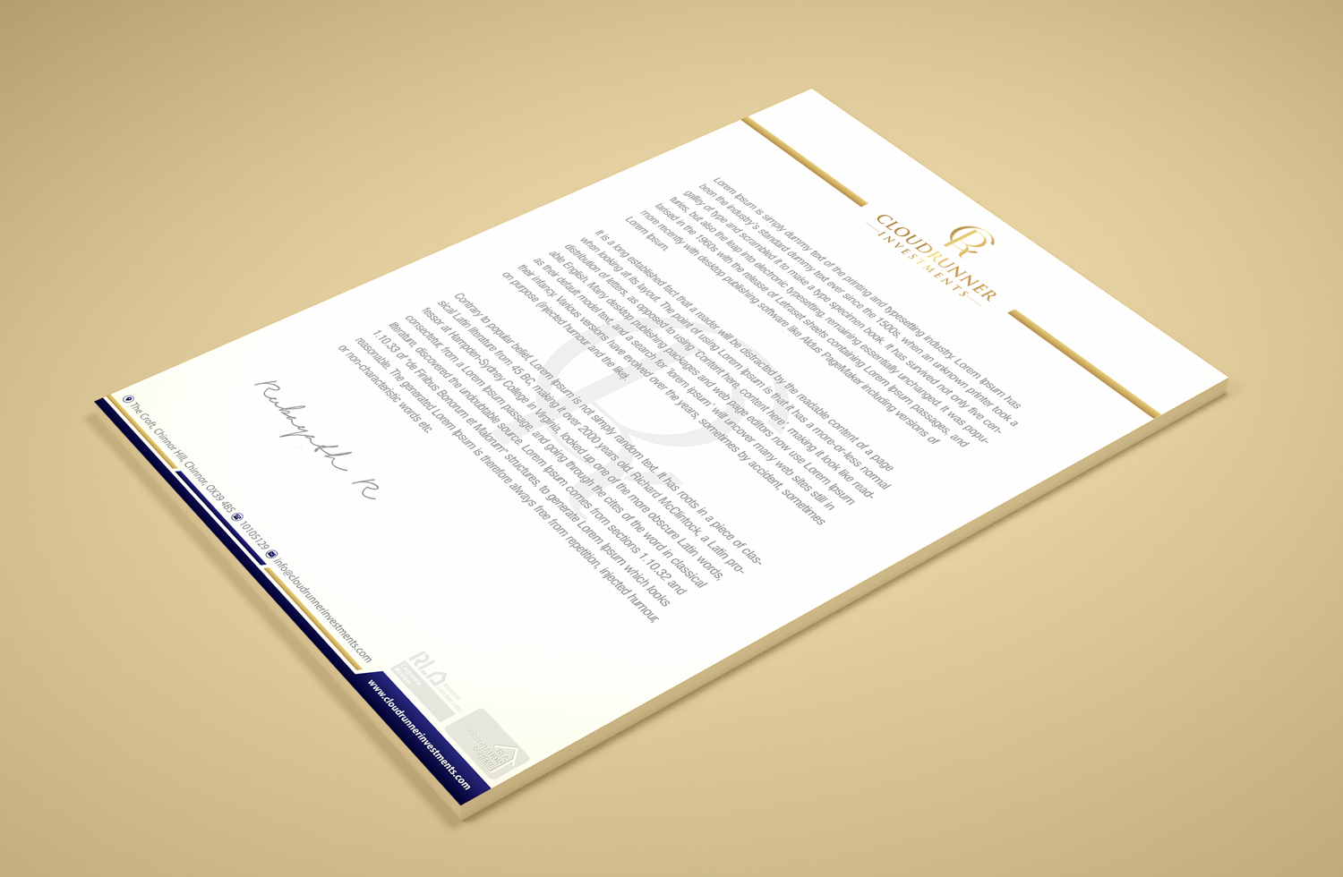 Stationery Design by Petter Goms for Cloudrunner Investments Limited | Design #21401992