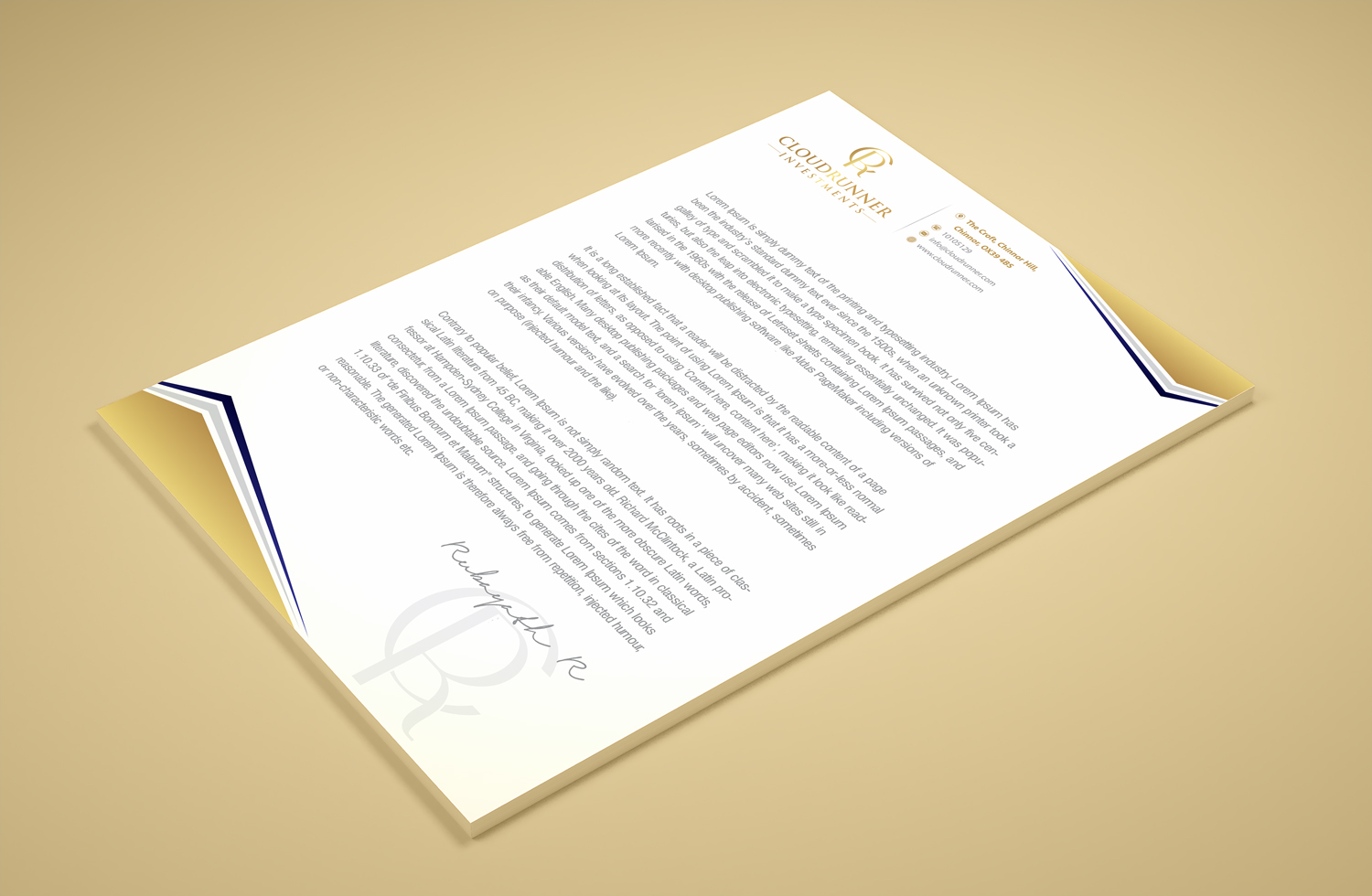Stationery Design by Petter Goms for Cloudrunner Investments Limited | Design #21402583