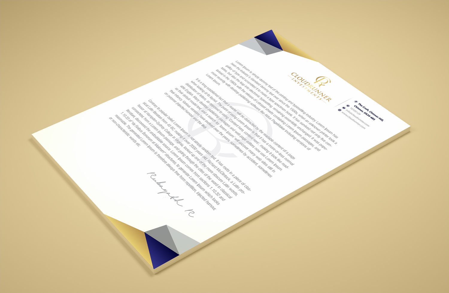 Diseño de Papelería por Petter Goms para Cloudrunner Investments Limited | Diseño #21410758