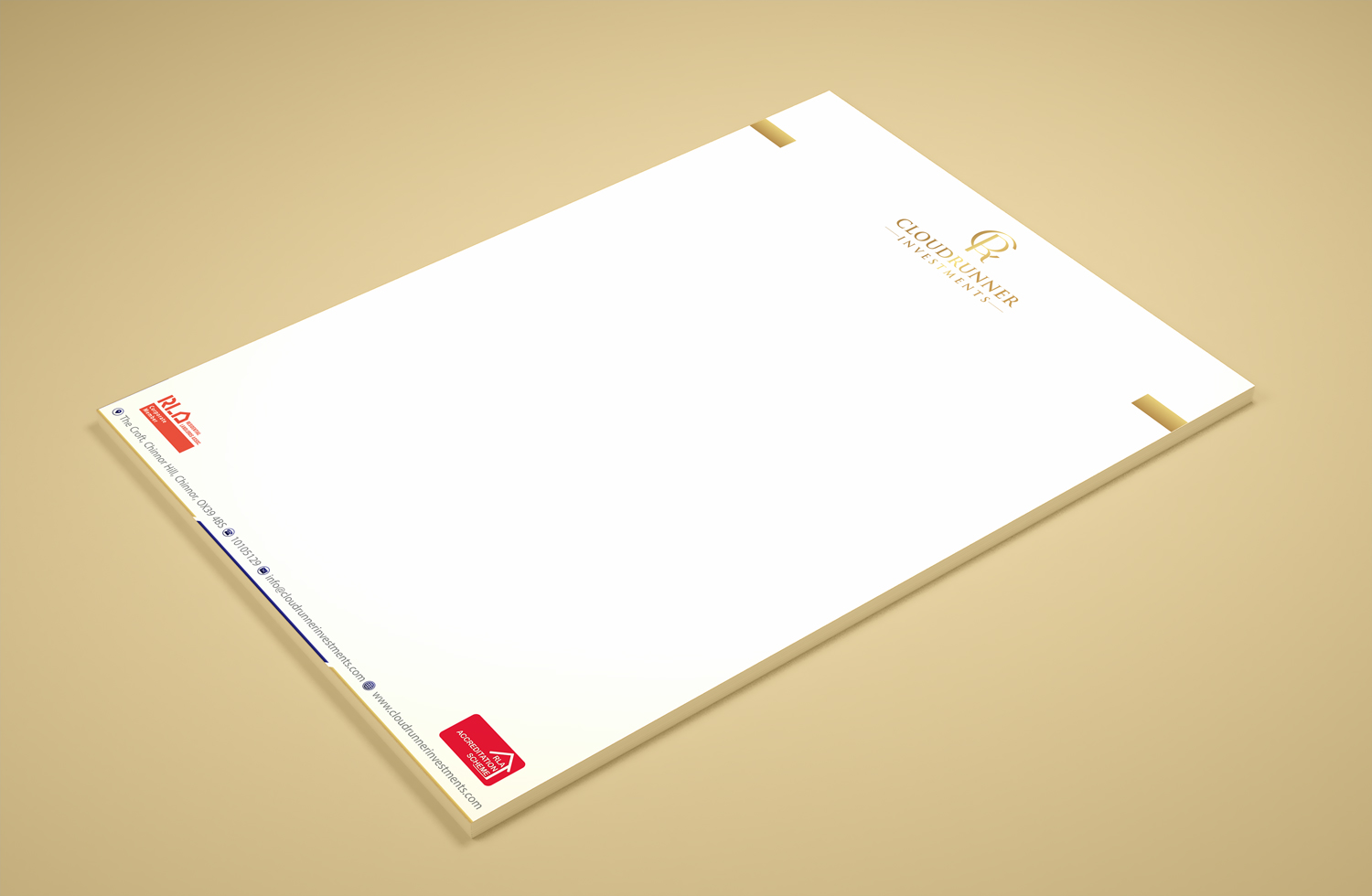 Schreibwaren-Design von Petter Goms für Cloudrunner Investments Limited | Design #21438177
