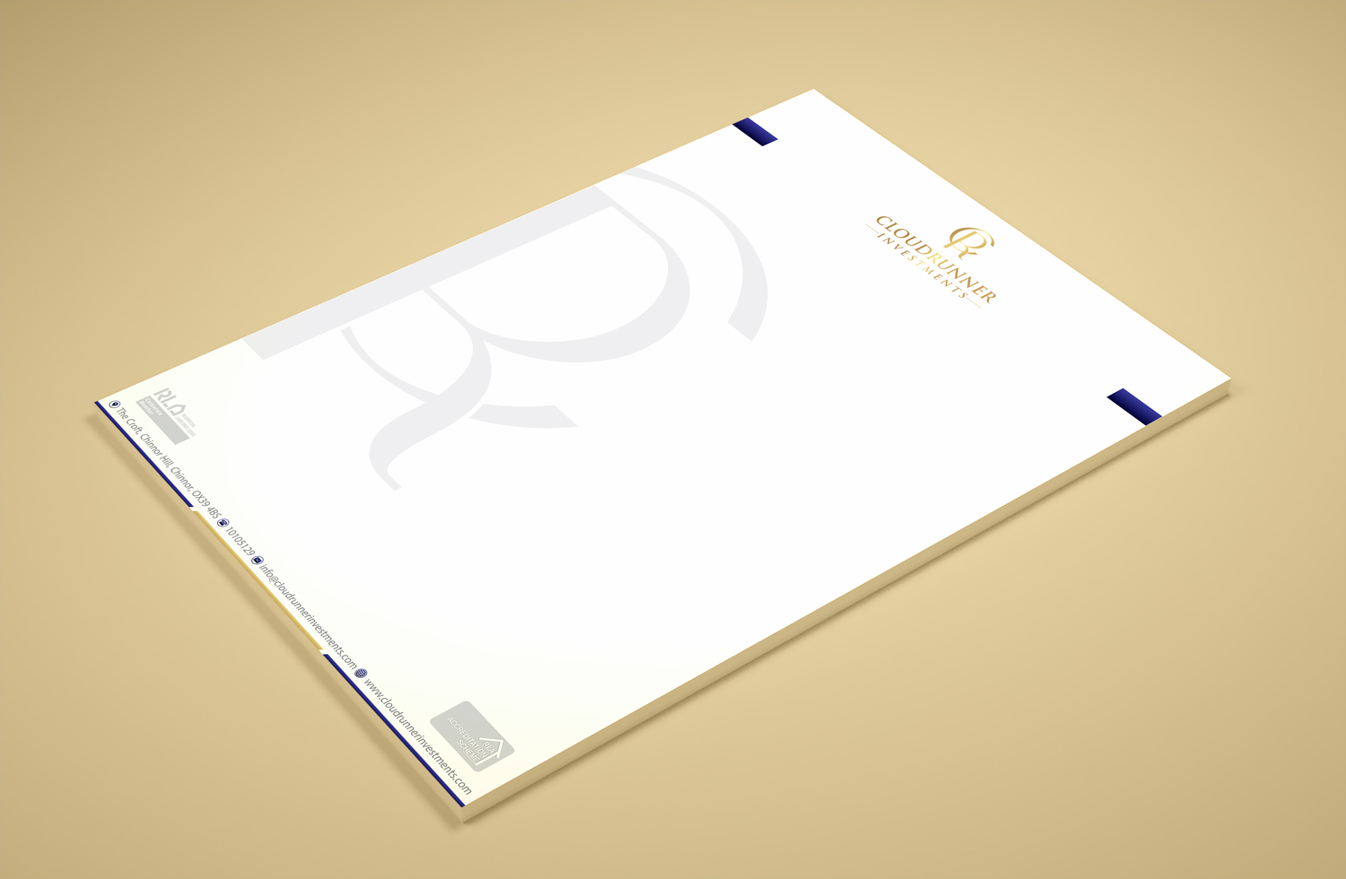Schreibwaren-Design von Petter Goms für Cloudrunner Investments Limited | Design #21438197