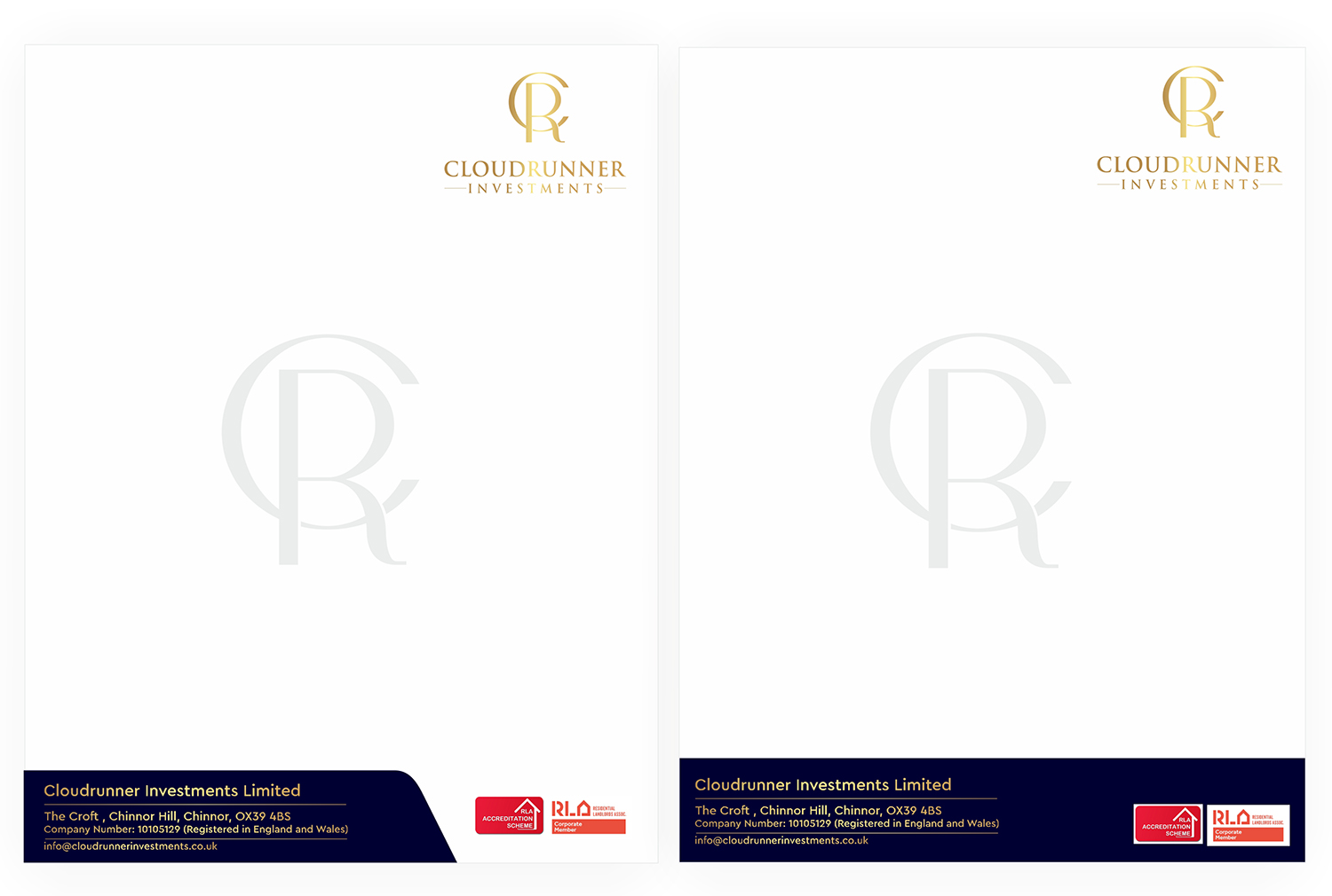 Stationery Design by Bang Bang for Cloudrunner Investments Limited | Design #21513675