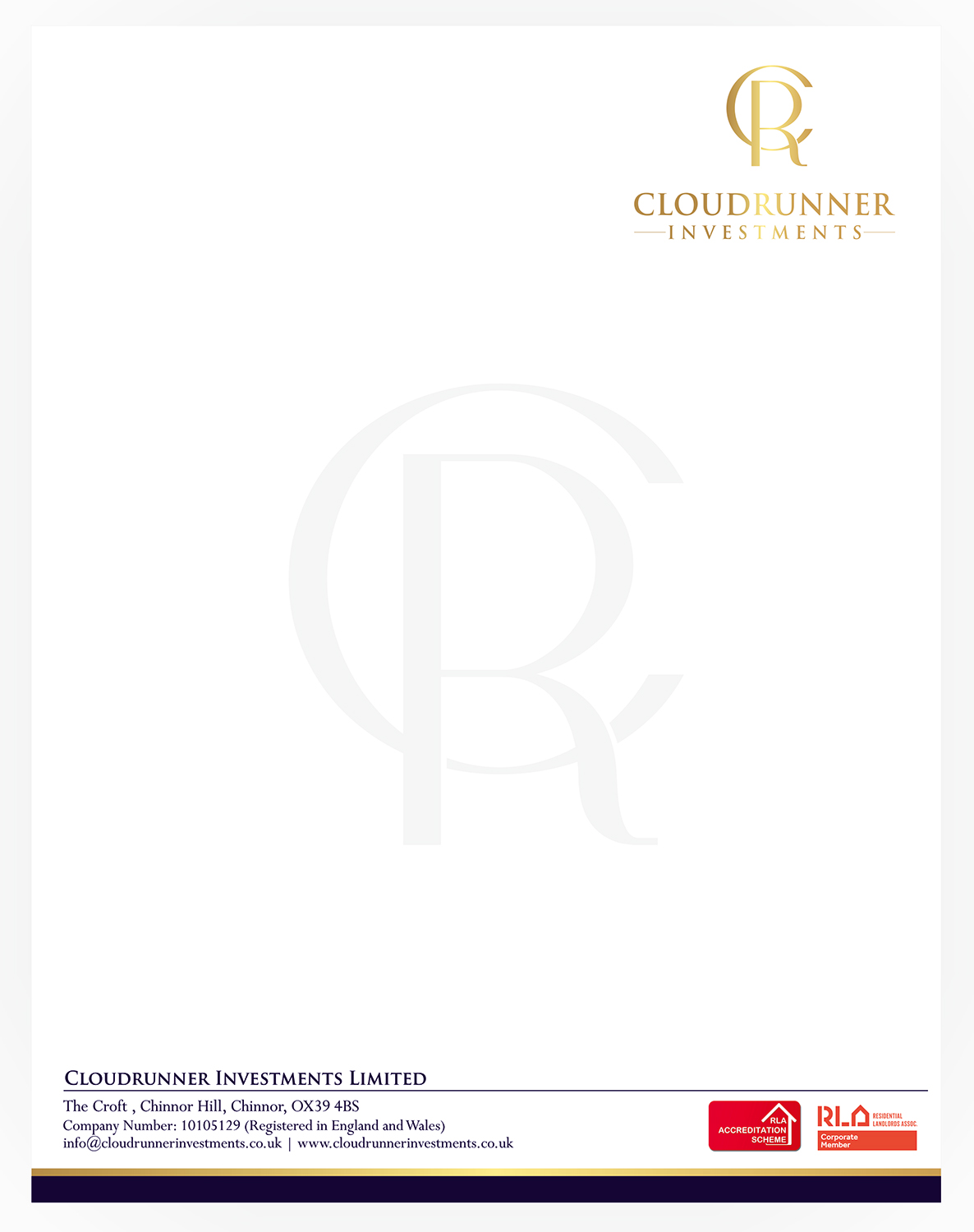 Schreibwaren-Design von Bang Bang für Cloudrunner Investments Limited | Design #21549983