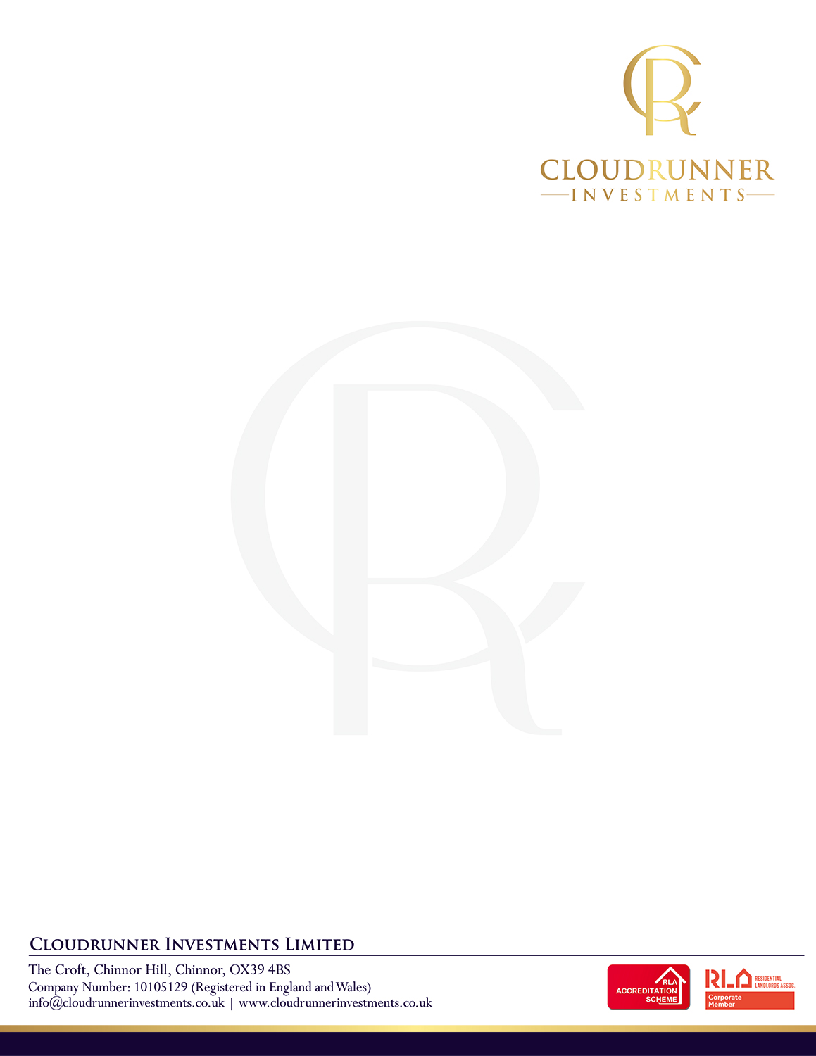 Stationery Design by Bang Bang for Cloudrunner Investments Limited | Design #21554609