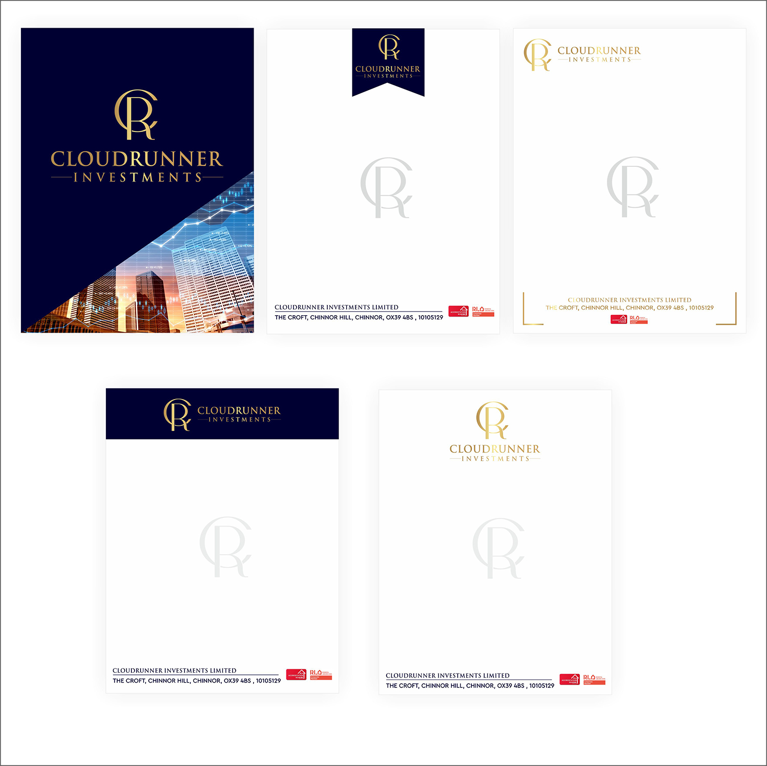 Schreibwaren-Design von Bang Bang für Cloudrunner Investments Limited | Design #21466518