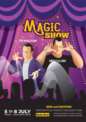 Show Promotional Poster - Mentalist Magic Hypnosis Show (Comedy) | Grafik-Design von Market bees