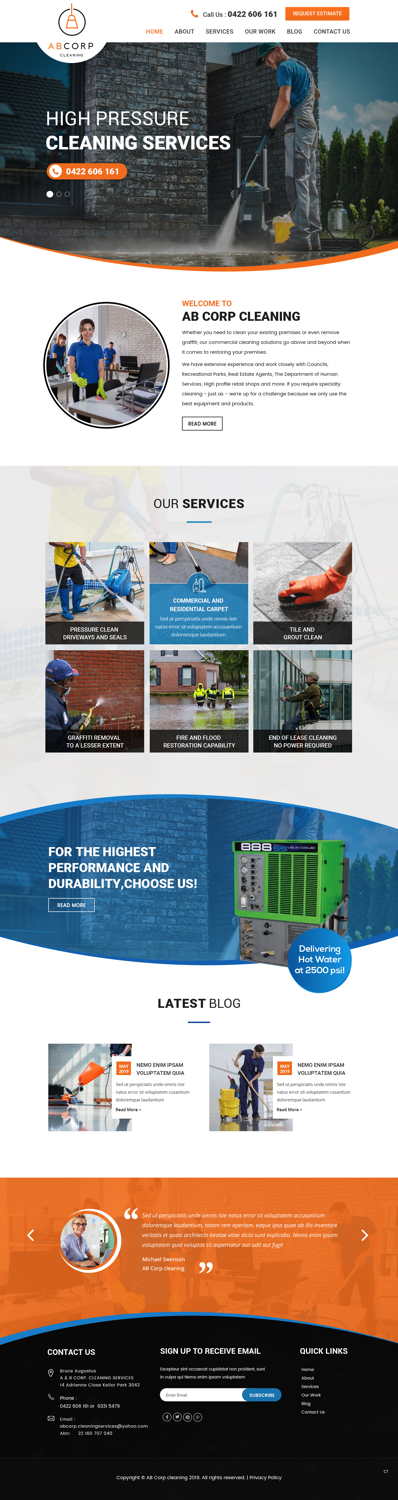 Web Design by pb for Ab Corp Cleaning Services  | Design #21415169
