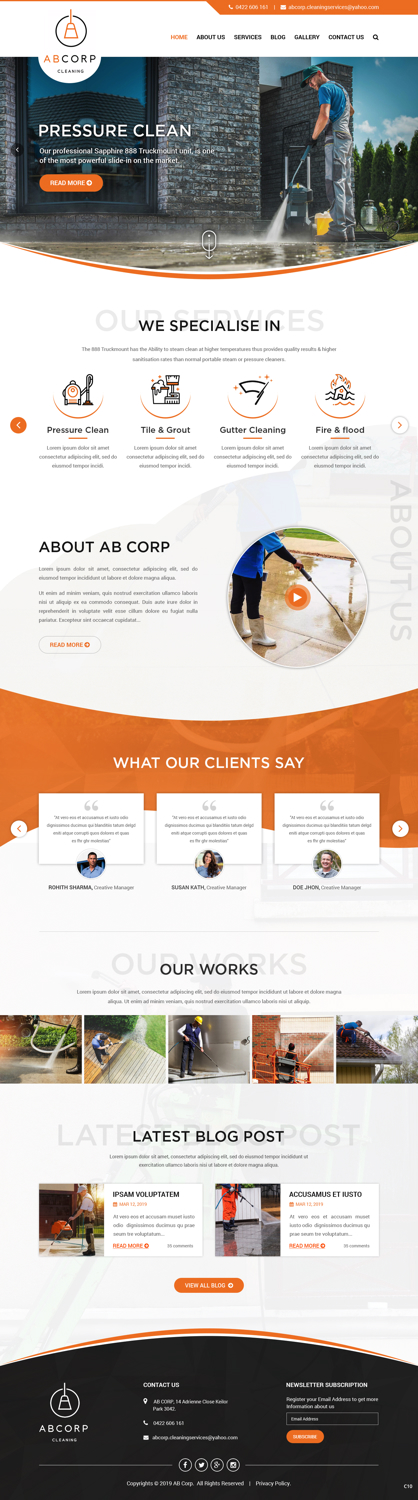Web Design by pb for Ab Corp Cleaning Services  | Design #21415170