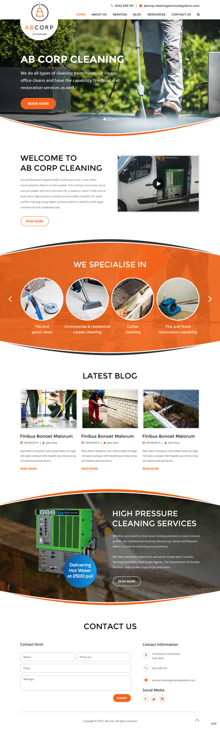 Web Design by pb for Ab Corp Cleaning Services  | Design #21415171