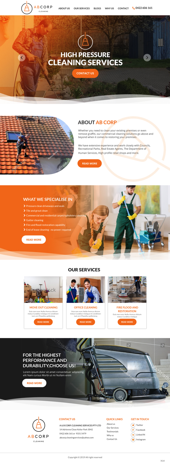Web Design by pb for Ab Corp Cleaning Services  | Design #21415172