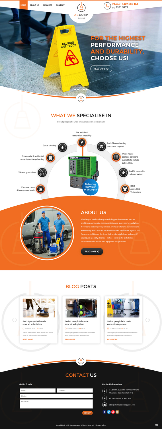 Web Design by pb for Ab Corp Cleaning Services  | Design #21415173