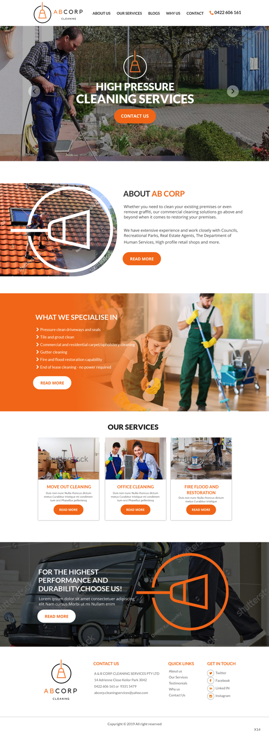 Web Design by pb for Ab Corp Cleaning Services  | Design #21415176