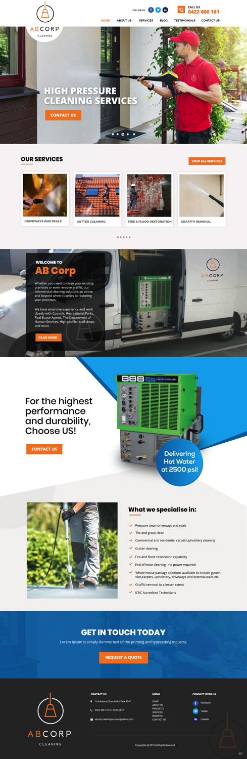 Web Design by pb for Ab Corp Cleaning Services  | Design #21415177