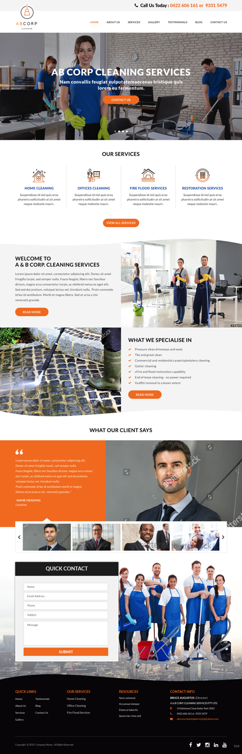Web Design by pb for Ab Corp Cleaning Services  | Design: #21423761