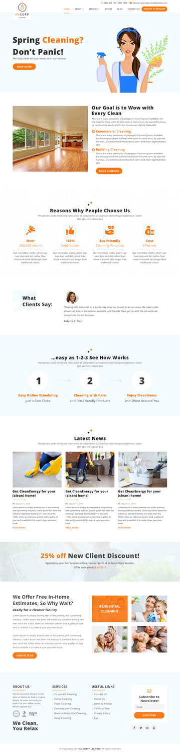 Web Design by Creative Usha for Ab Corp Cleaning Services  | Design #21414256