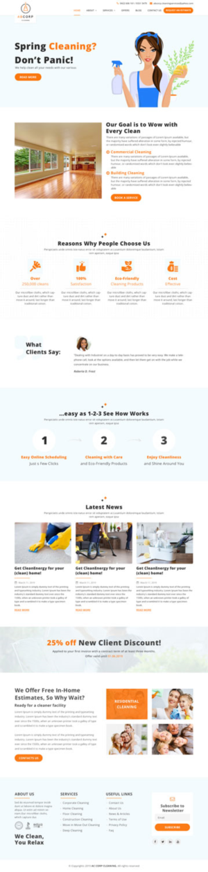 Web Design by Creative Usha for Ab Corp Cleaning Services  | Design: #21414256
