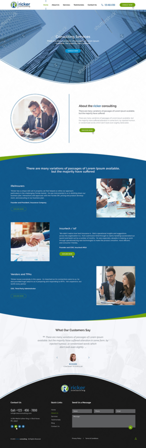 Web design for insurance consultant.  Target clients are (re)insurers, insurtech firms and vendor... | Web Design by Ved Web Services