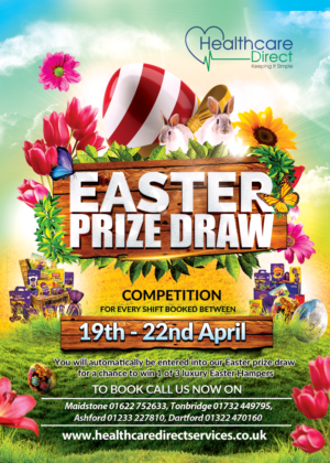 easter competition flyer to healthcare clients with a chance win flyer