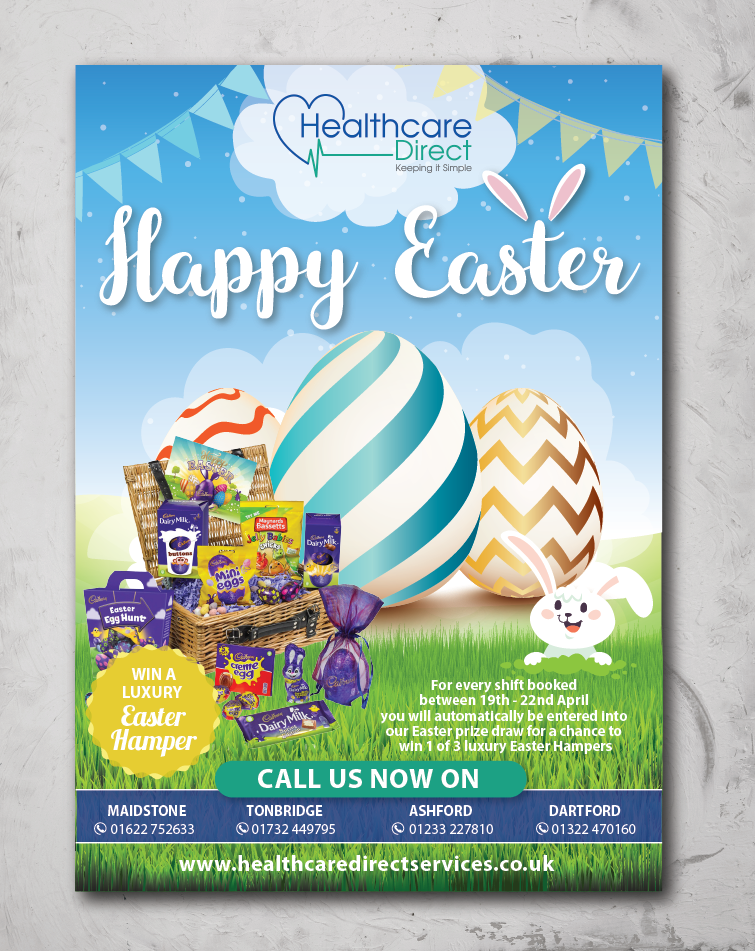easter competition flyer to healthcare clients with a chance win flyer