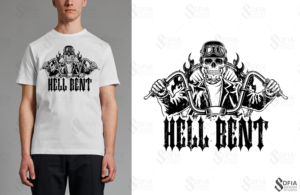 skull biker t shirt design from handlebars up only. read description | T-Shirt-Design von SofiaDesignStudio