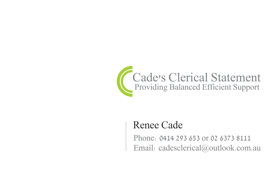 Business Card Design by Jyotsna for Cade's Clerical | Design #2932869