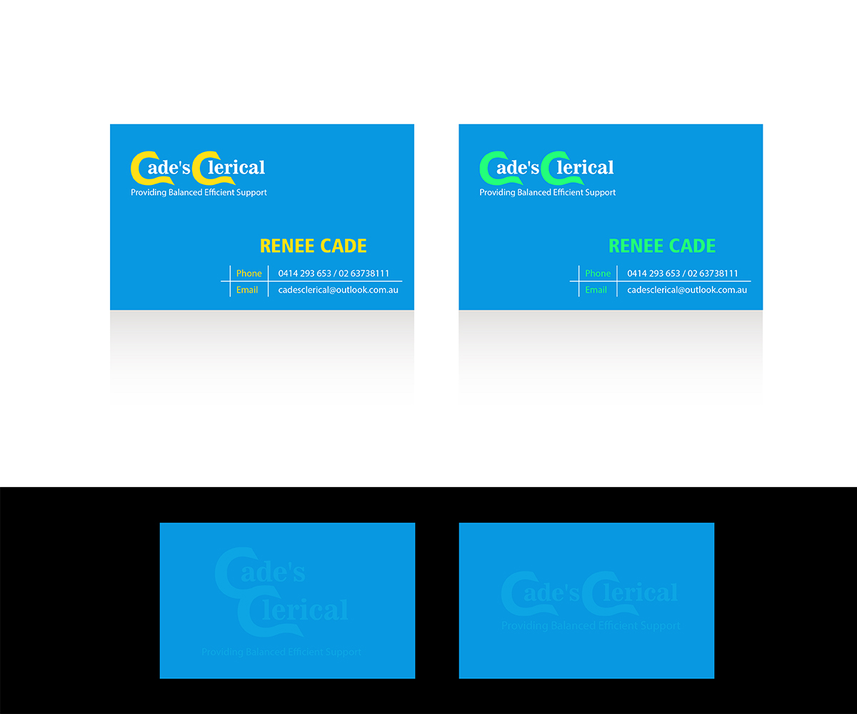 Business Card Design by neo_tahya for Cade's Clerical | Design #2936421