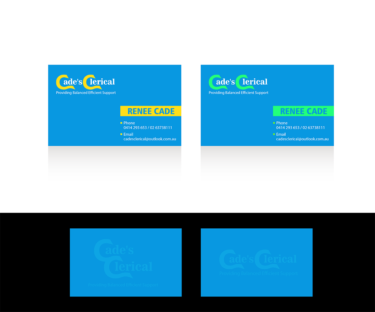 Business Card Design by neo_tahya for Cade's Clerical | Design #2936427