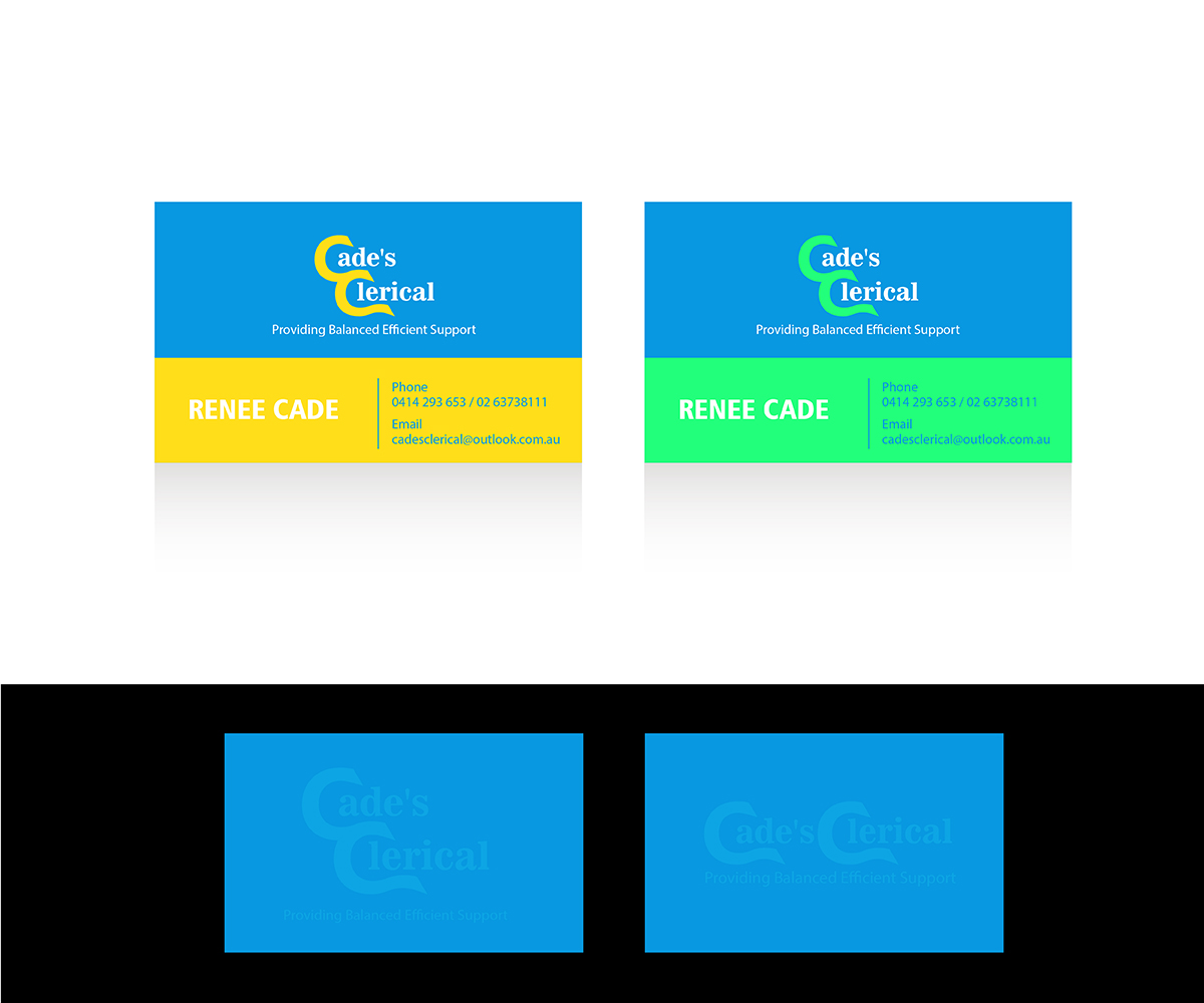 Business Card Design by neo_tahya for Cade's Clerical | Design #2936436
