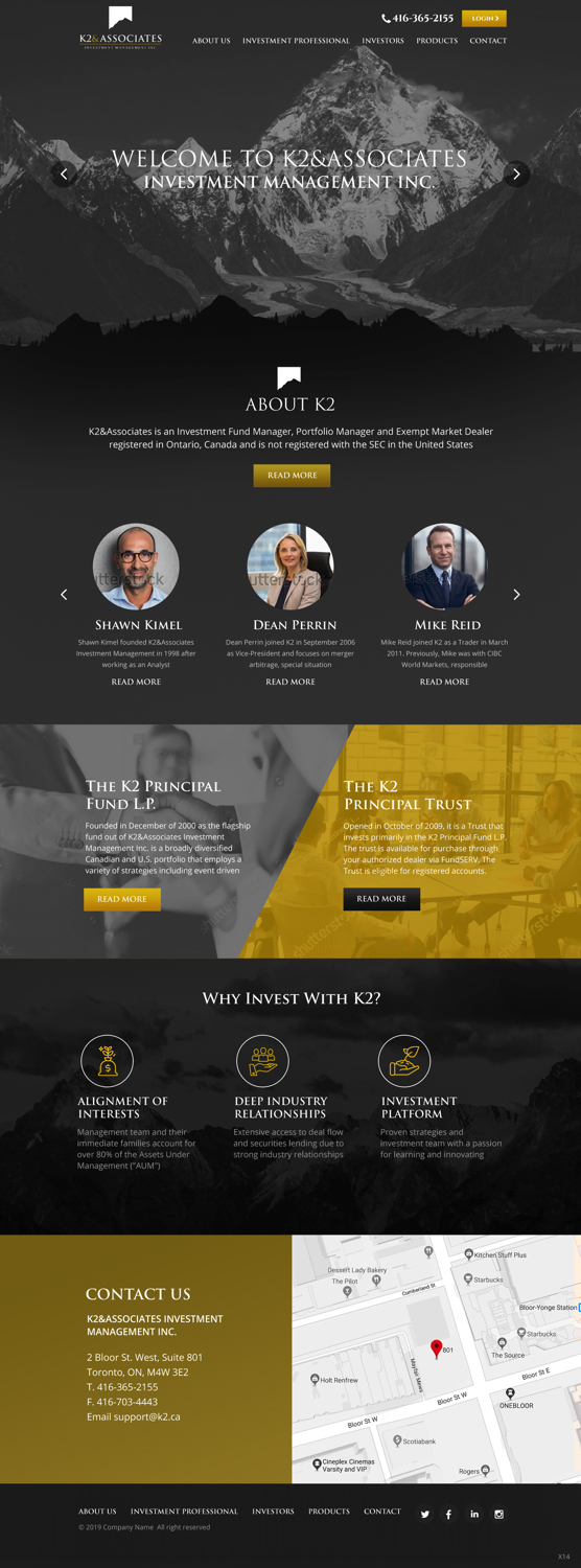 Web Design by pb for K2 & Associates Investment Management Inc.  | Design: #21505319