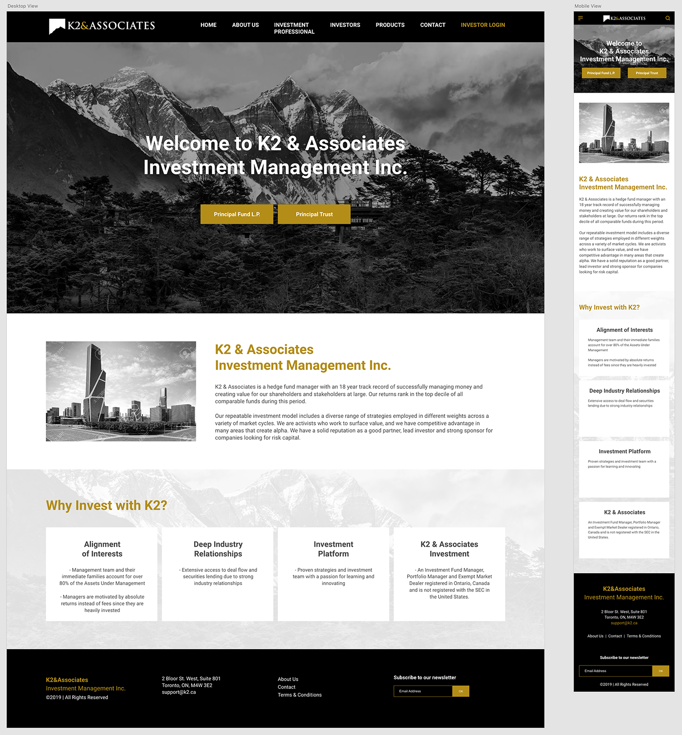 Web Design by MADV. for K2 & Associates Investment Management Inc.  | Design #21463207
