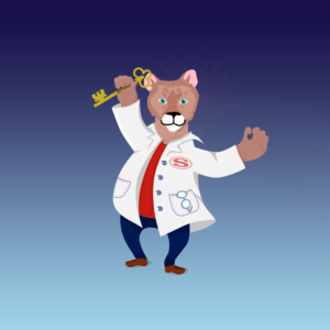 Scientist themed mascot for our school | Diseño Gráfico por BCN Book Cover & Logo Studio
