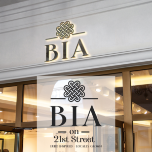 1. BIA          2. BIA on 21st  or Bia on 21st   (Slogan) Euro Inspired — Locally Grown | Logo Design by Ana White
