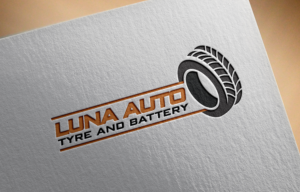 luna auto    slogan : tyre and battery  | Logo Design by Riv.