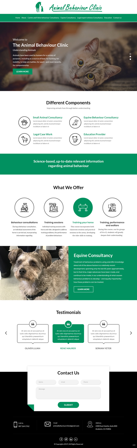 Web-Design von pb für Animal Behaviour Clinic | Design #21461413
