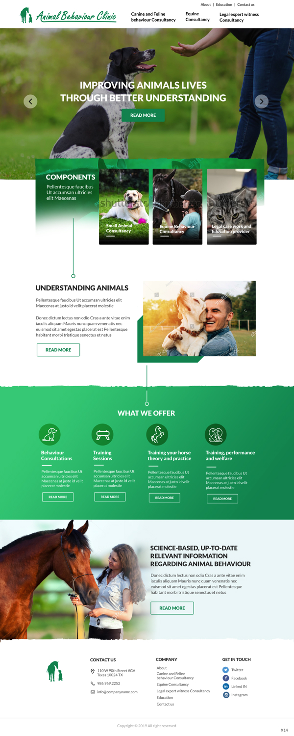 Web Design by pb for Animal Behaviour Clinic | Design #21461418