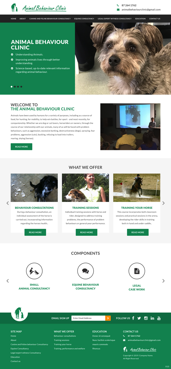Web Design by pb for Animal Behaviour Clinic | Design #21472697