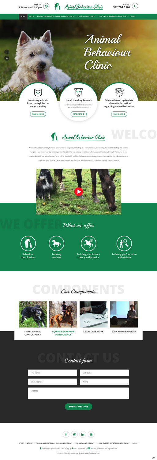Web Design by pb for Animal Behaviour Clinic | Design #21485699