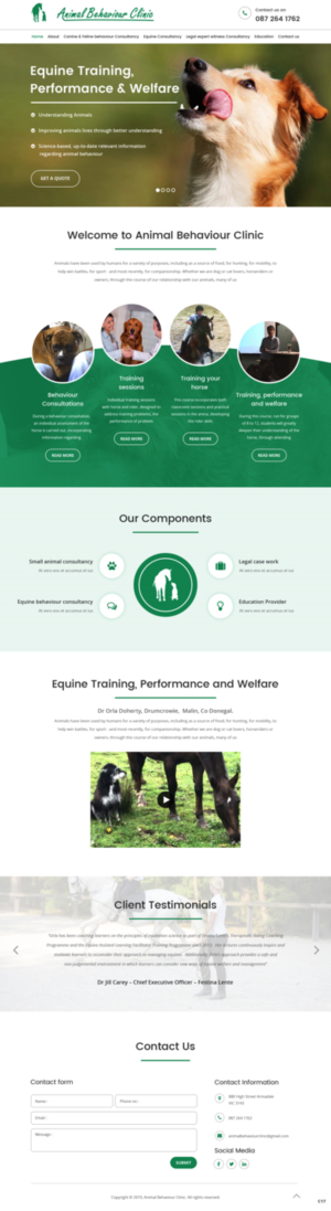 Diseño Web por pb para Animal Behaviour Clinic | Diseño: #21485700