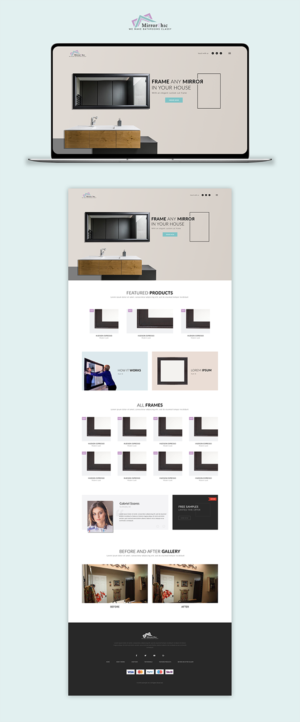 Simple design for eCommerce retailer of Custom Cut Mirror Frames | Web Design by designgreen