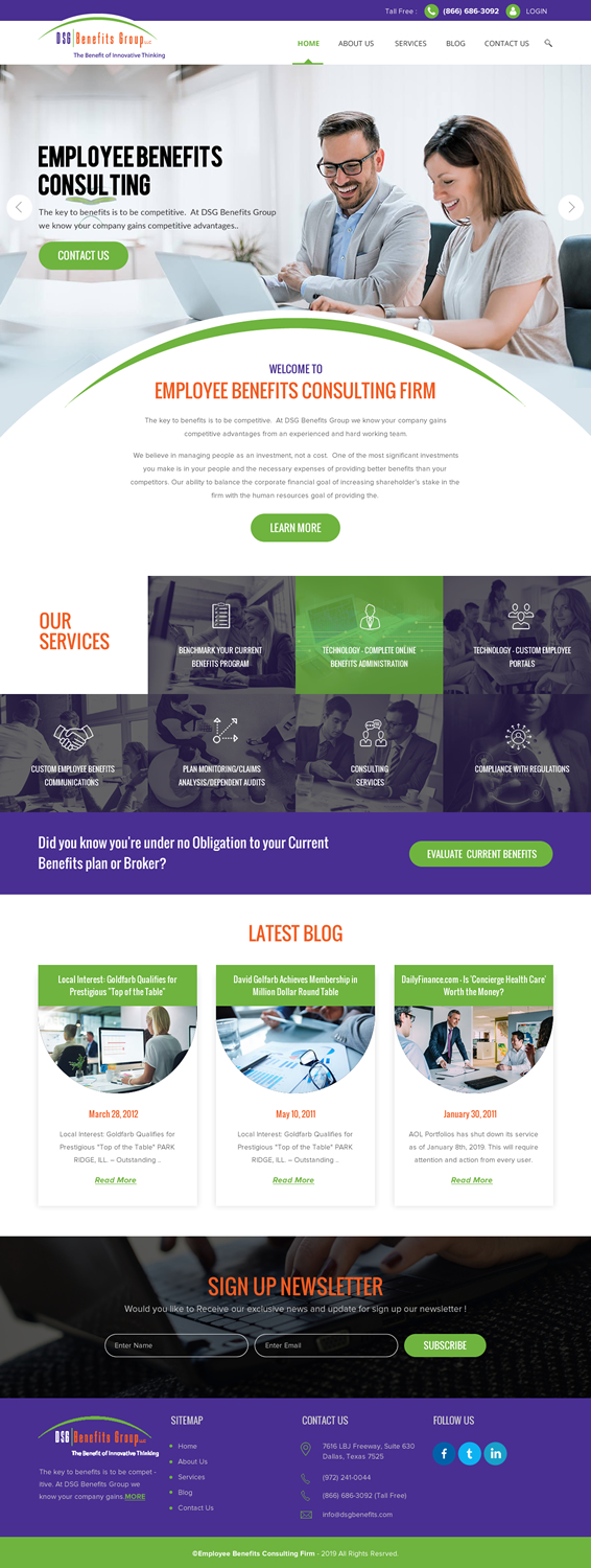 Web Design by rightway for DSG Benefits Group LLC | Design #21461186