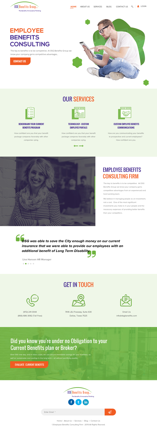 Web Design by rightway for DSG Benefits Group LLC | Design #21461190