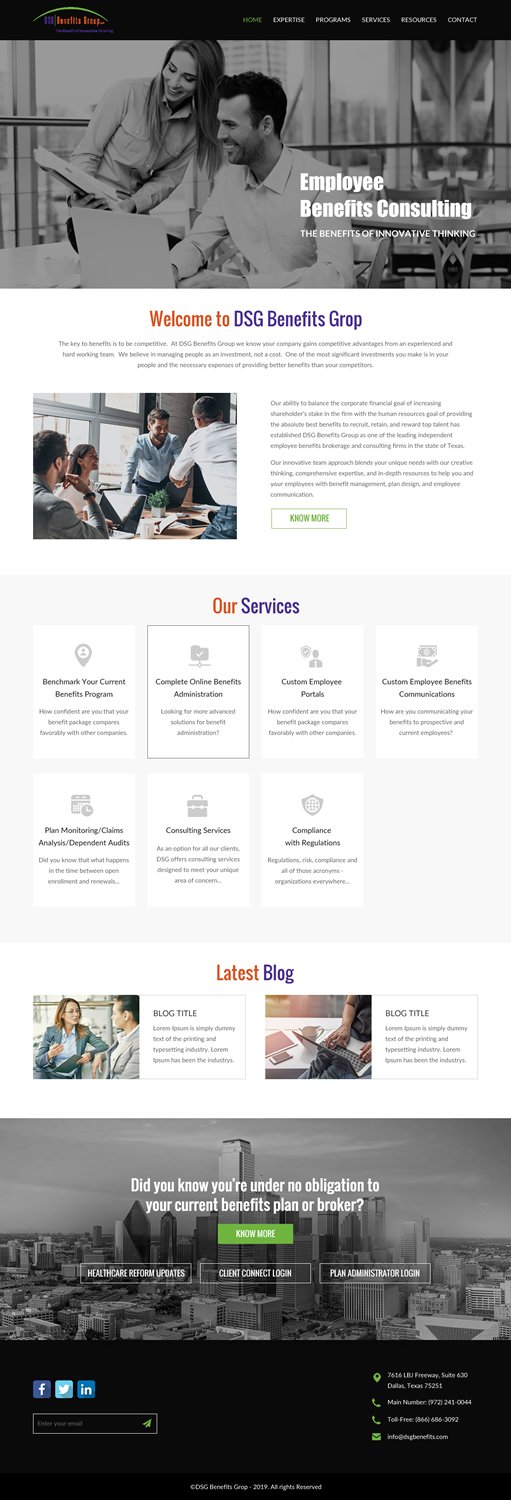Diseño Web por rightway para DSG Benefits Group LLC | Diseño #21461198