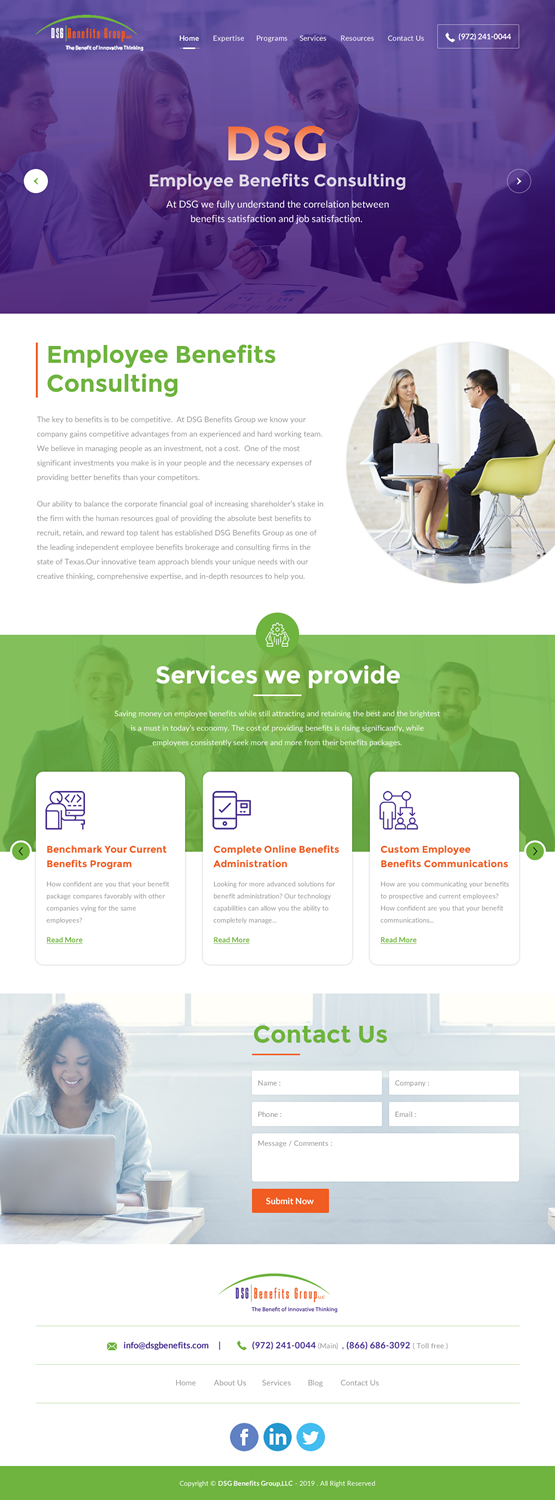 Web Design by rightway for DSG Benefits Group LLC | Design #21461212