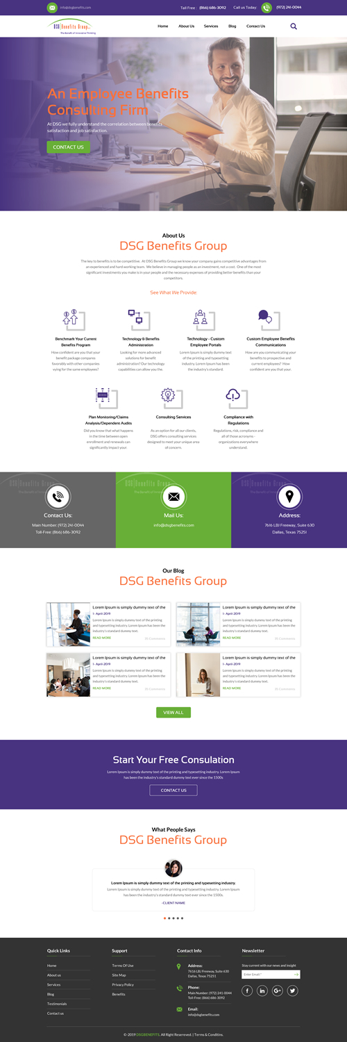 Web Design by rightway for DSG Benefits Group LLC | Design #21461216