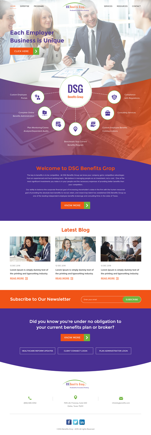 Web Design by rightway for DSG Benefits Group LLC | Design #21476558