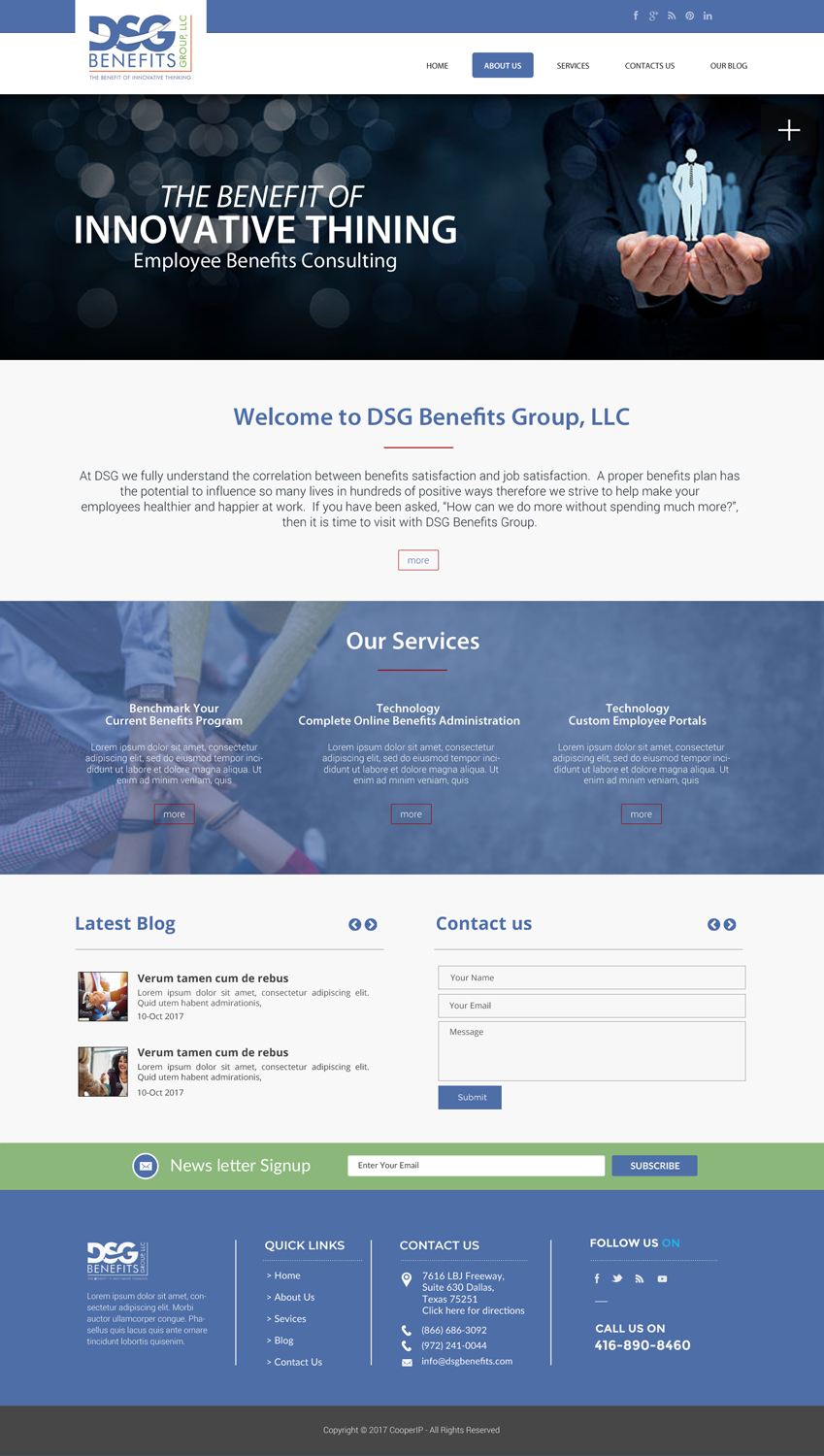 Web Design par chandrayaan.creative pour DSG Benefits Group LLC | Design #21459569