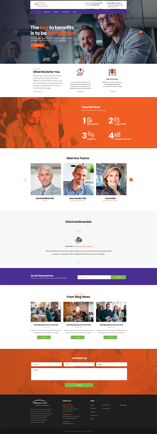 Web Design par NineTwoEleven Media pour DSG Benefits Group LLC | Design #21473089